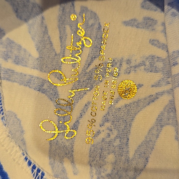 Lilly Pulitzer Blue/White Lobster & Crab Design Top - Picture 4 of 6